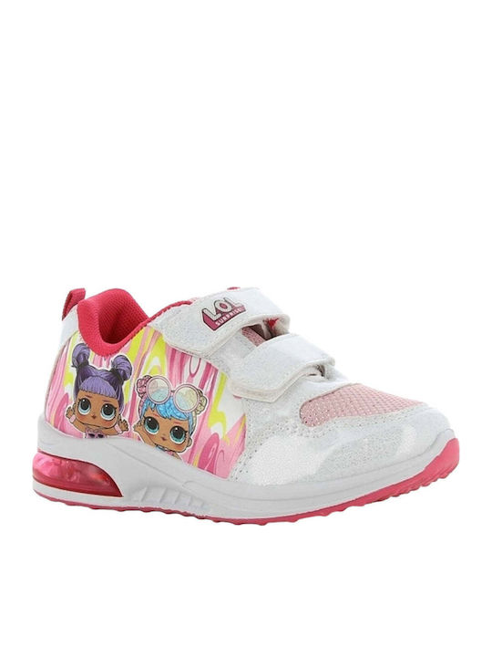 Kinder Sneakers mit Klettverschluss & Lichtern Weiß