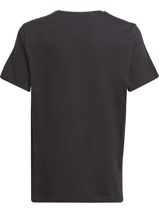 Παιδικό T-shirt Μαύρο Essentials 3 Stripes