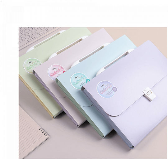 Deli Bunte Φυσούνα Kunststoff 13 Fächer A4 4 Farben