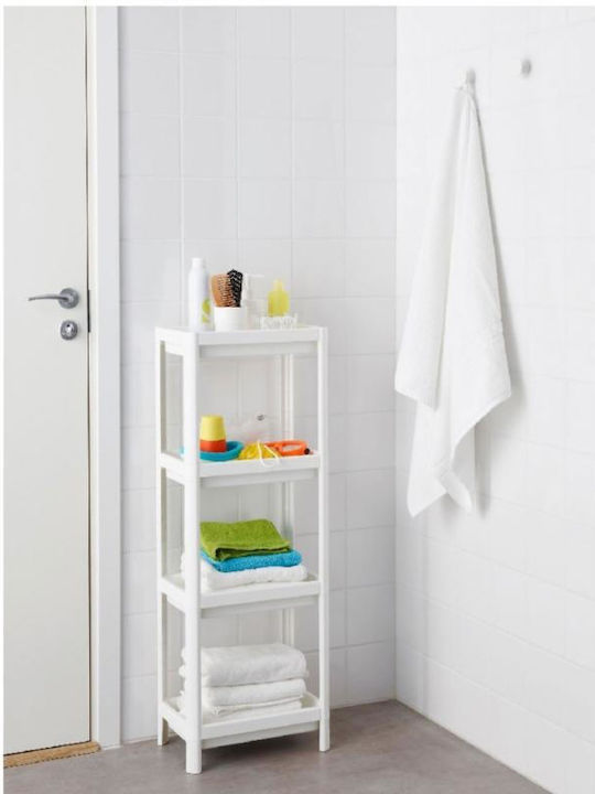 Viosarp Floor Bathroom Shelf Plastic with 4 Shelves 36x23x100cm White