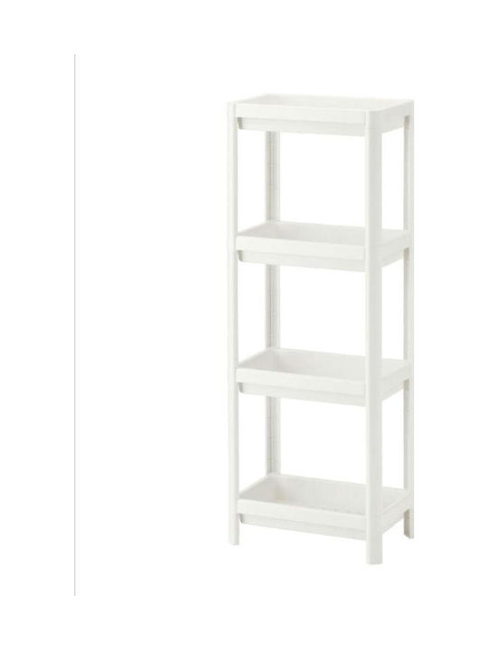 Viosarp Floor Bathroom Shelf Plastic with 4 Shelves 36x23x100cm White