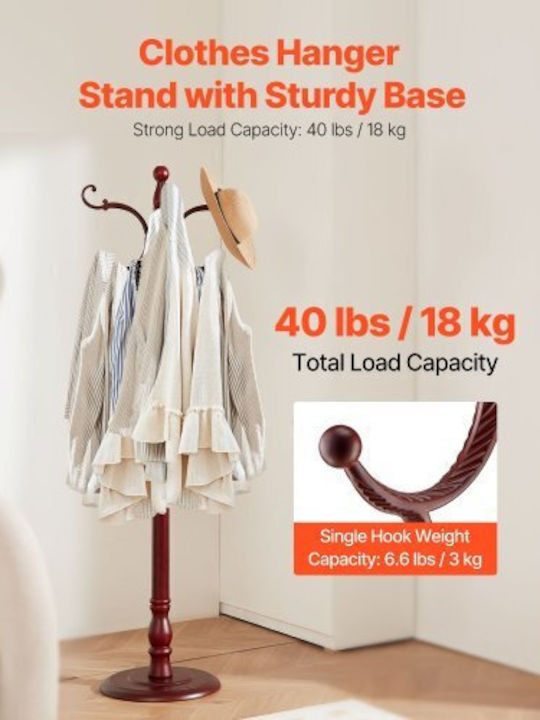 Vevor Wooden Coat Rack Brown