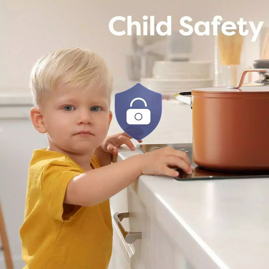 Ciarra Intelligent Kochfeld Induktionskochfeld Autonom mit Kindersicherung 30x52εκ.