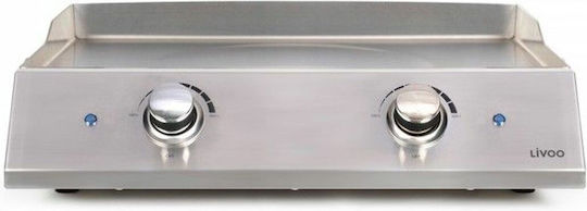 Tabletop Electric Grill Smooth Plate 2800W Inox with Adjustable Thermostat 51cmx36cmcm