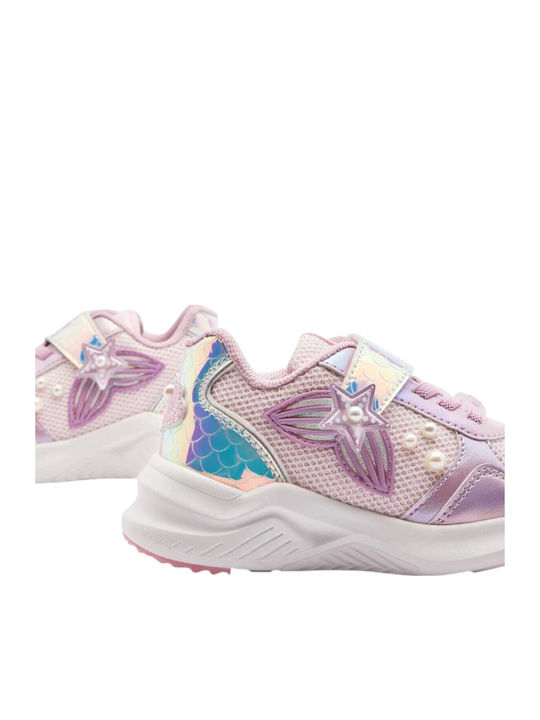 Παιδικά Sneakers με Σκρατς & Φωτάκια Λιλά