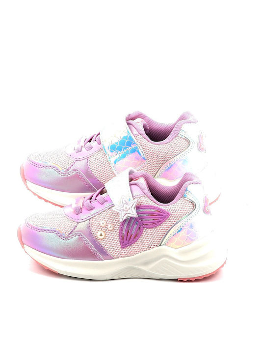 Παιδικά Sneakers με Σκρατς & Φωτάκια Λιλά