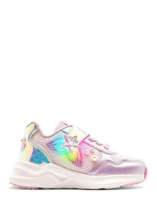 Παιδικά Sneakers με Σκρατς & Φωτάκια Λιλά