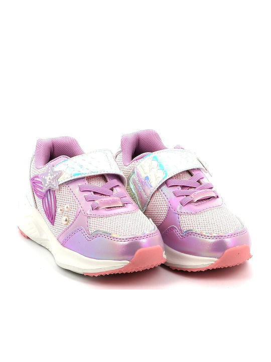 Παιδικά Sneakers με Σκρατς & Φωτάκια Λιλά