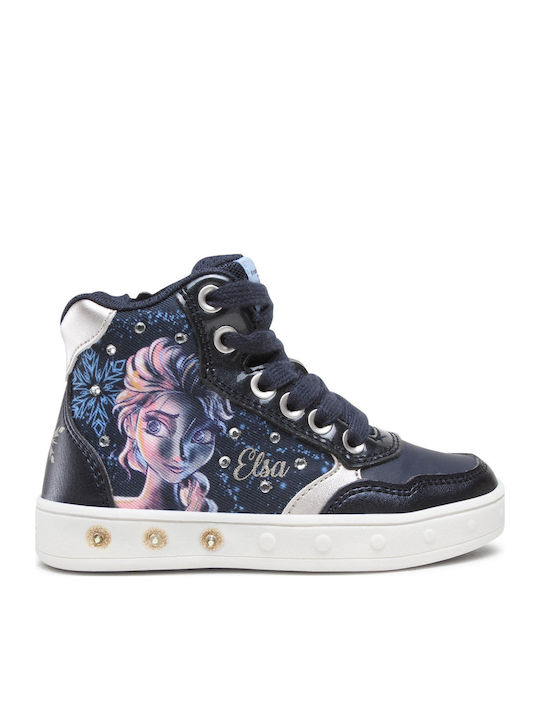 Frozen Kids Ankle Boots with Zipper and Lights Navy Blue