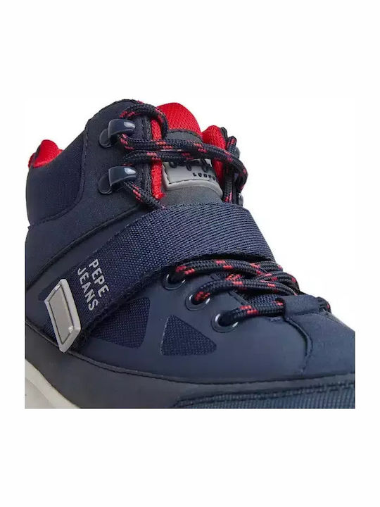 Peak Offroad Παιδικά Sneakers High με Σκρατς Μπλε