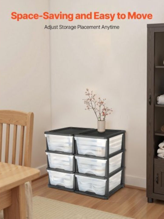 Vevor Plastic Storage Drawers with 6 Drawers