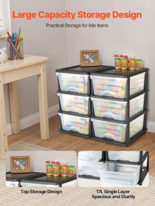 Vevor Plastic Storage Drawers with 6 Drawers