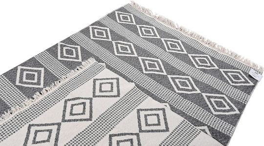 Balsan Aria Covor Rectangular Bumbac cu franjuri Gri închis