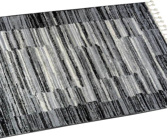 Madi Street Χαλί Ορθογώνιο με Κρόσια Γκρι 165x230cm