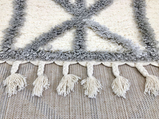 Koulis Carpets Thick 825 Rug Rectangular with Fringes Grey / Cream