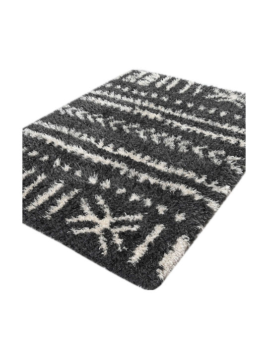 Balsan Flokati Rug Rectangular Shaggy Dark Grey / Beige