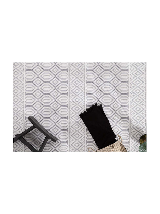 Royal Carpet Broadway 4842B Χαλί Ορθογώνιο με Κρόσια Leuko-Gkri White 200x290cm
