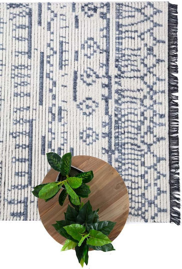 Royal Carpet Iris 191 Rug Rectangular with Fringes Cream / Blue