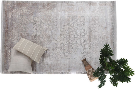 Royal Carpet Bamboo Silk 5987A Runner Silk Light Grey and Dark Beige 80x150cm