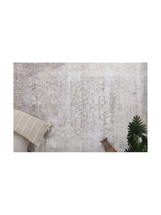 Royal Carpet Bamboo Silk 5987A Runner Silk Light Grey and Dark Beige 80x150cm