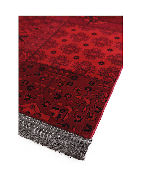 Royal Carpet Afgan 7675A Teppich Rechteckig Synthetisch,Polyester/Cotton/Leather mit Fransen Dark Red