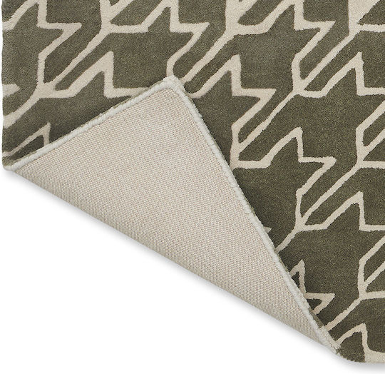 Ted Baker Houndstooth Lucrat manual Covor Rectangular Din lână 162804 Grey