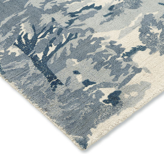 Ted Baker Landscape Toile Handmade Rug Rectangular Cotton Light Blue