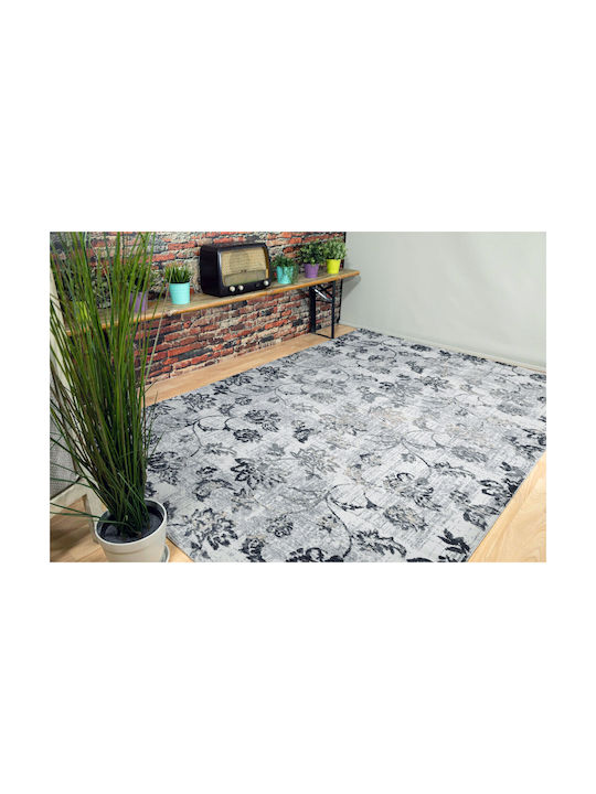 Ezzo Venice 9679bcd Teppich Rechteckig Synthetisch,Polyester/Cotton/Leather Grey