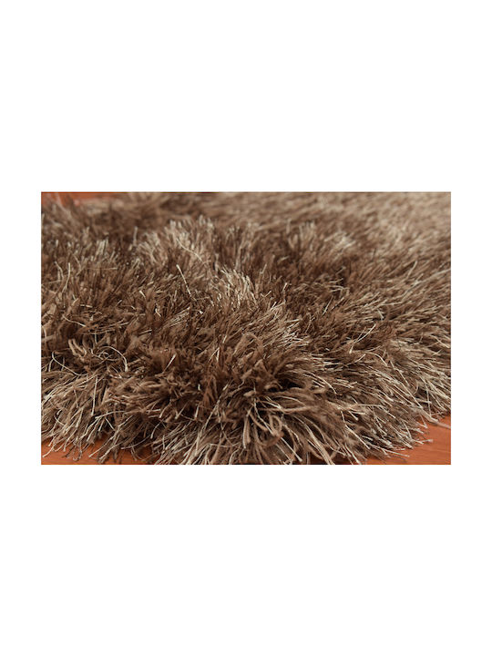 Koulis Carpets Flok Ръчно изработено Килим Правоъгълена Кафяв