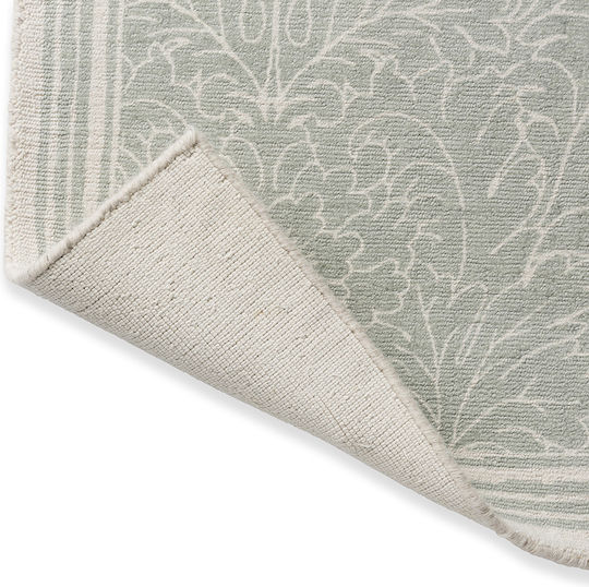 Laura Ashley Silchester Lucrat manual Covor Rectangular Bumbac Pale Sage