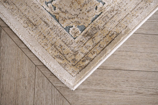 Klonaras 1177/473470 Teppich Rechteckig Synthetisch,Polyester/Cotton/Leather Beige