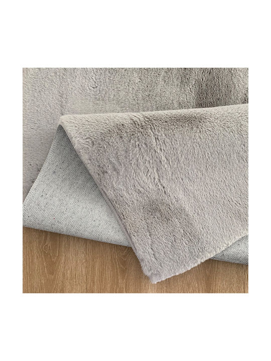 Beauty Home Art 9643 Anti-slip Rug Rectangular Shaggy Furry Gray