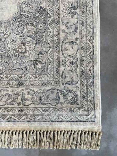 Bekas Carpets Teppich Rechteckig Synthetisch,Polyester/Cotton/Leather mit Fransen Gray