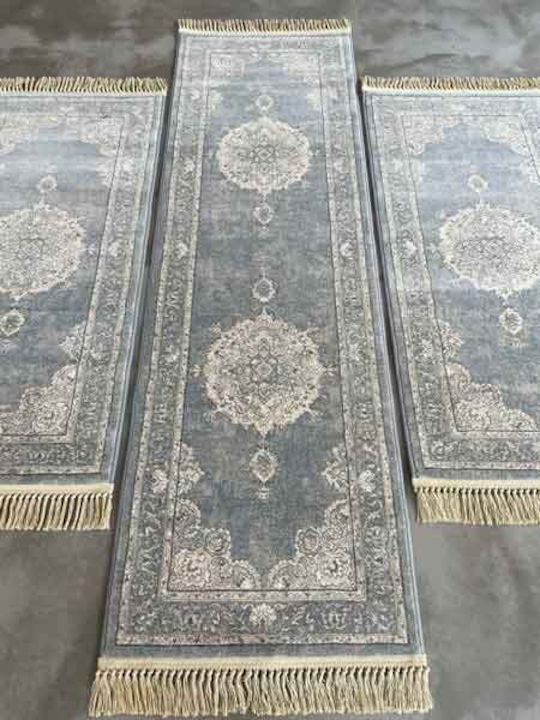 Bekas Carpets Rug Round with Fringes Gray
