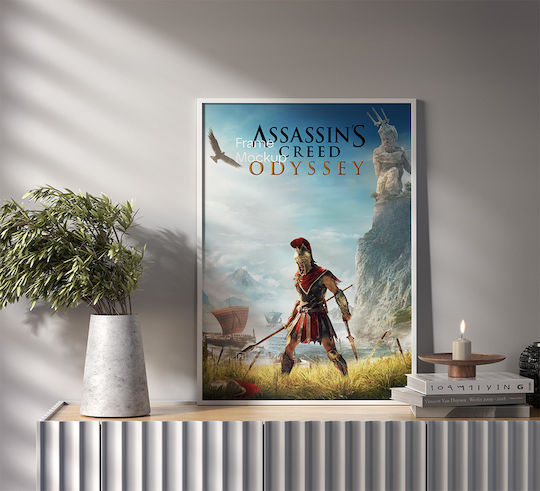 Gaming Poster Assassins Creed Odyssey Cover Gm2356 21cm X 30cm White Frame Pvc