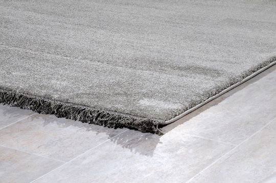 Tzikas Carpets Parma 19403-196 Grau Handgefertigt Synthetisch,Polyester/Cotton/Leather mit Fransen Dark Gray