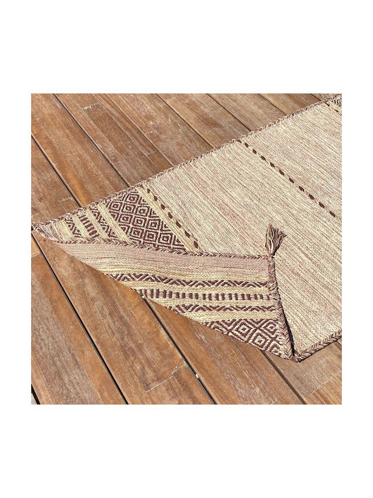Koulis Carpets Mykonos Χαλί Ορθογώνιο Καλοκαιρινό Βαμβακερό Μπεζ 67x140cm