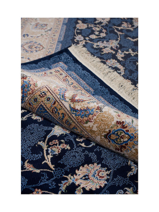 Viokarpet Sarouk Teppich Rechteckig Synthetisch,Polyester/Cotton/Leather Blau