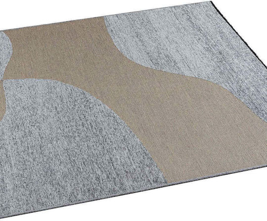 Madi Brook Teppich Rechteckig Synthetisch,Polyester/Cotton/Leather Beige Grey