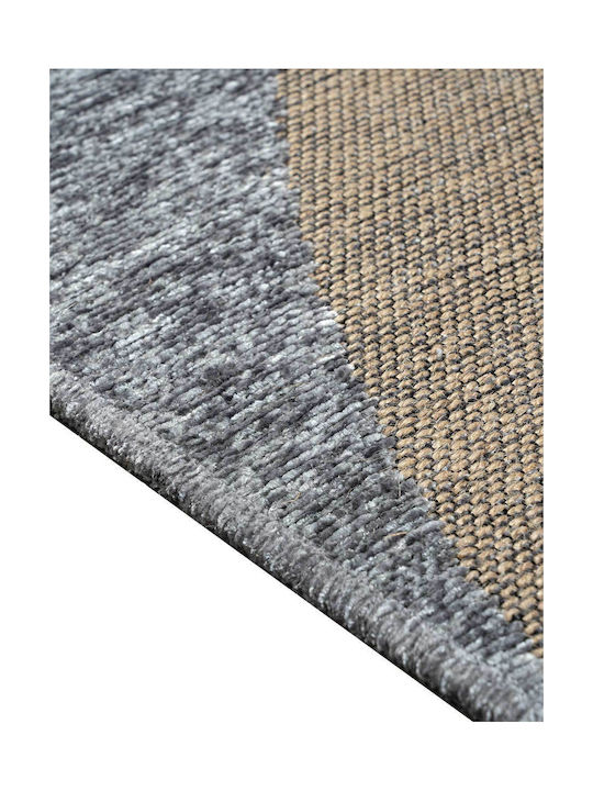 Madi Teppich Rechteckig Synthetisch,Polyester/Cotton/Leather Beige Grey