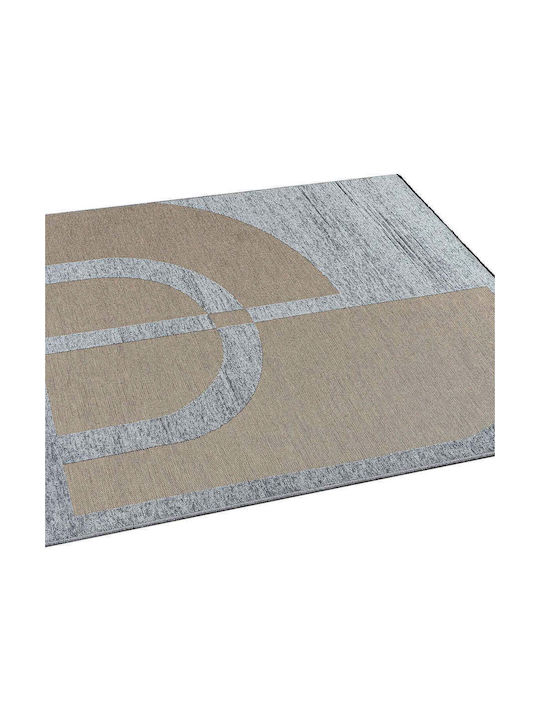 Madi Teppich Rechteckig Synthetisch,Polyester/Cotton/Leather Beige Grey