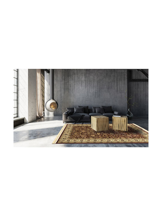 Newplan Persia 1533 Teppich Rechteckig Synthetisch,Polyester/Cotton/Leather mit Fransen Burgundy