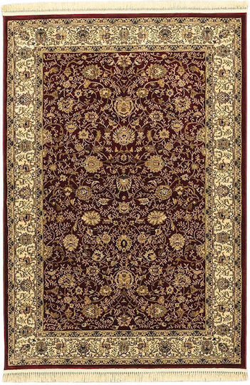 Newplan Persia 1533 Teppich Rechteckig Synthetisch,Polyester/Cotton/Leather mit Fransen Burgundy