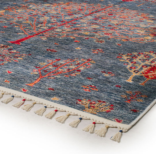 Viokarpet Nomadian 5203 Synthetisch,Polyester/Cotton/Leather Blue-red