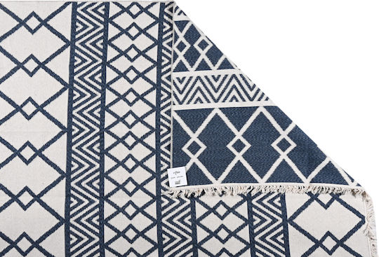 Balsan Aria Teppich Rechteckig Baumwolle mit Fransen Blue