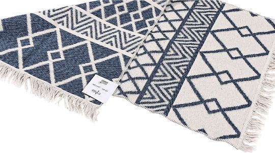 Balsan Aria Rug Rectangular Cotton with Fringes Blue