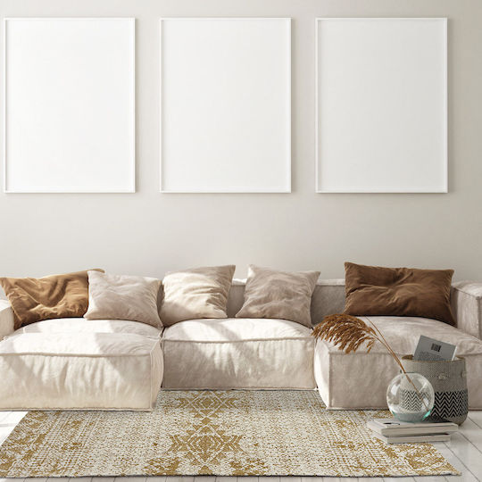 Das Home 7021 Χαλί Ορθογώνιο Βαμβακερό Ώχρα 70x140cm