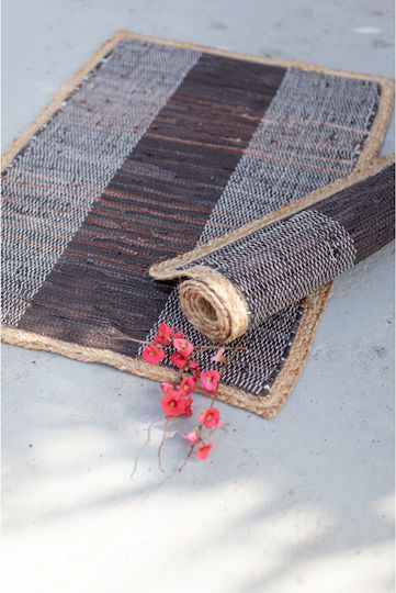 InTheBox Dark Teppich Rechteckig Sommer aus Jute Black