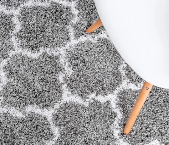 Saray Home Moroccan 283 Teppich Rechteckig Zottelig Synthetisch,Polyester/Cotton/Leather Grey