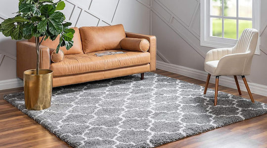 Saray Home Moroccan 283 Teppich Rechteckig Zottelig Synthetisch,Polyester/Cotton/Leather Grey